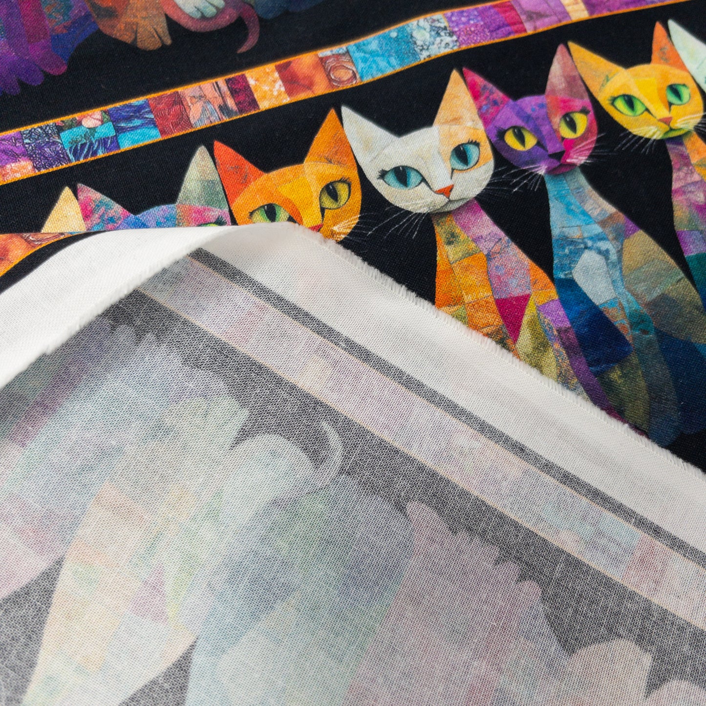 USA | Quilt Cats Stripes 間條拼布貓貓 | cotton 純棉