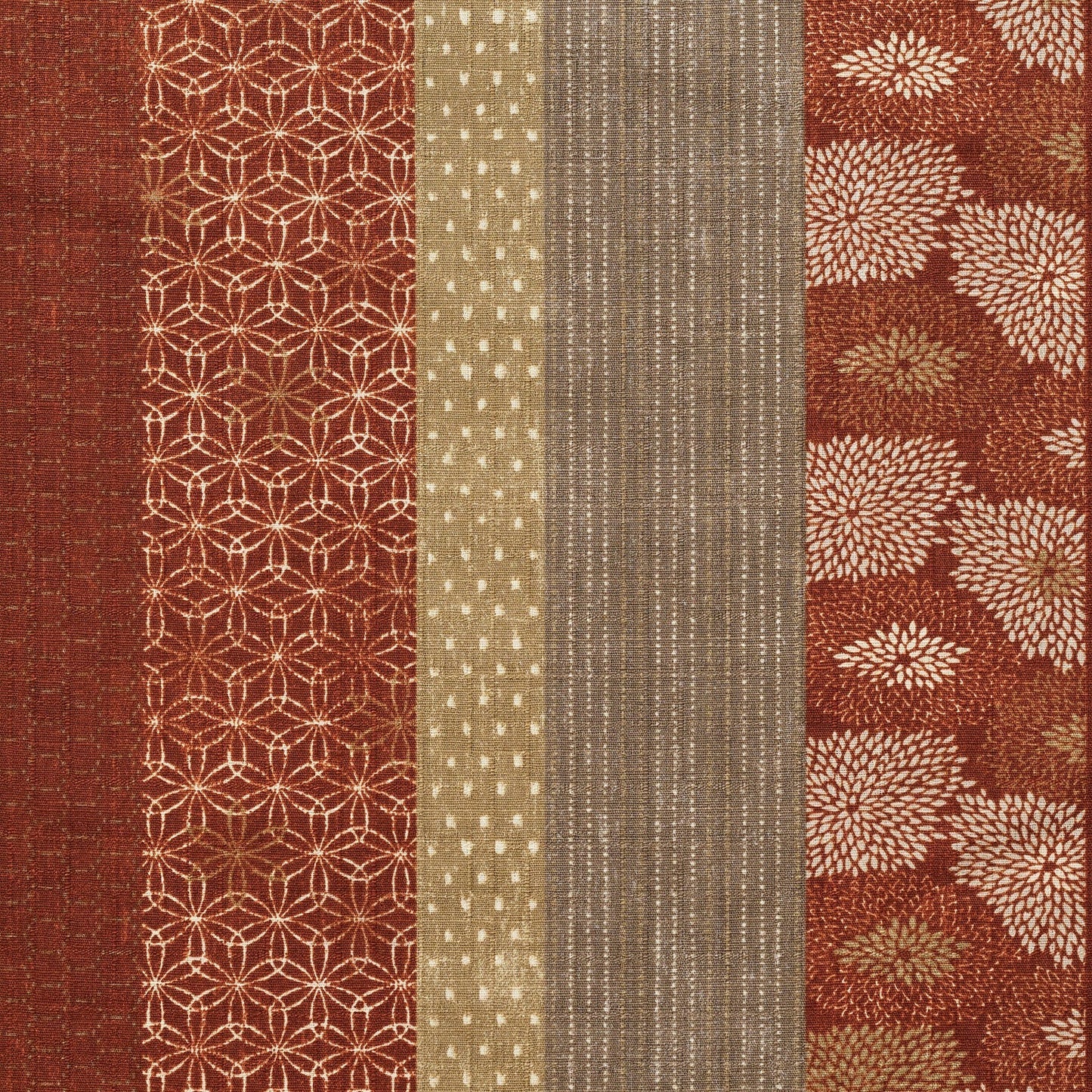 Japan | 和風間條拼布風格 | cotton printed dobby 竹節棉