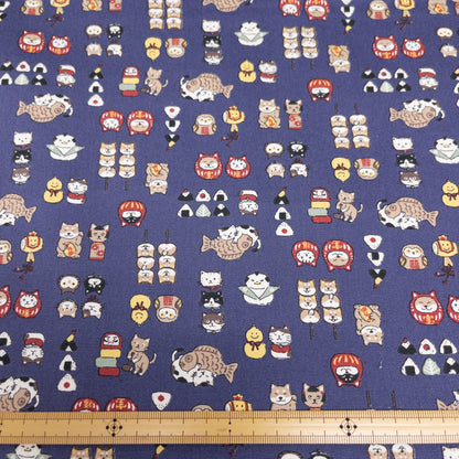Japan | Japanese little animals 和風動物圖案| cotton printed oxford 純棉