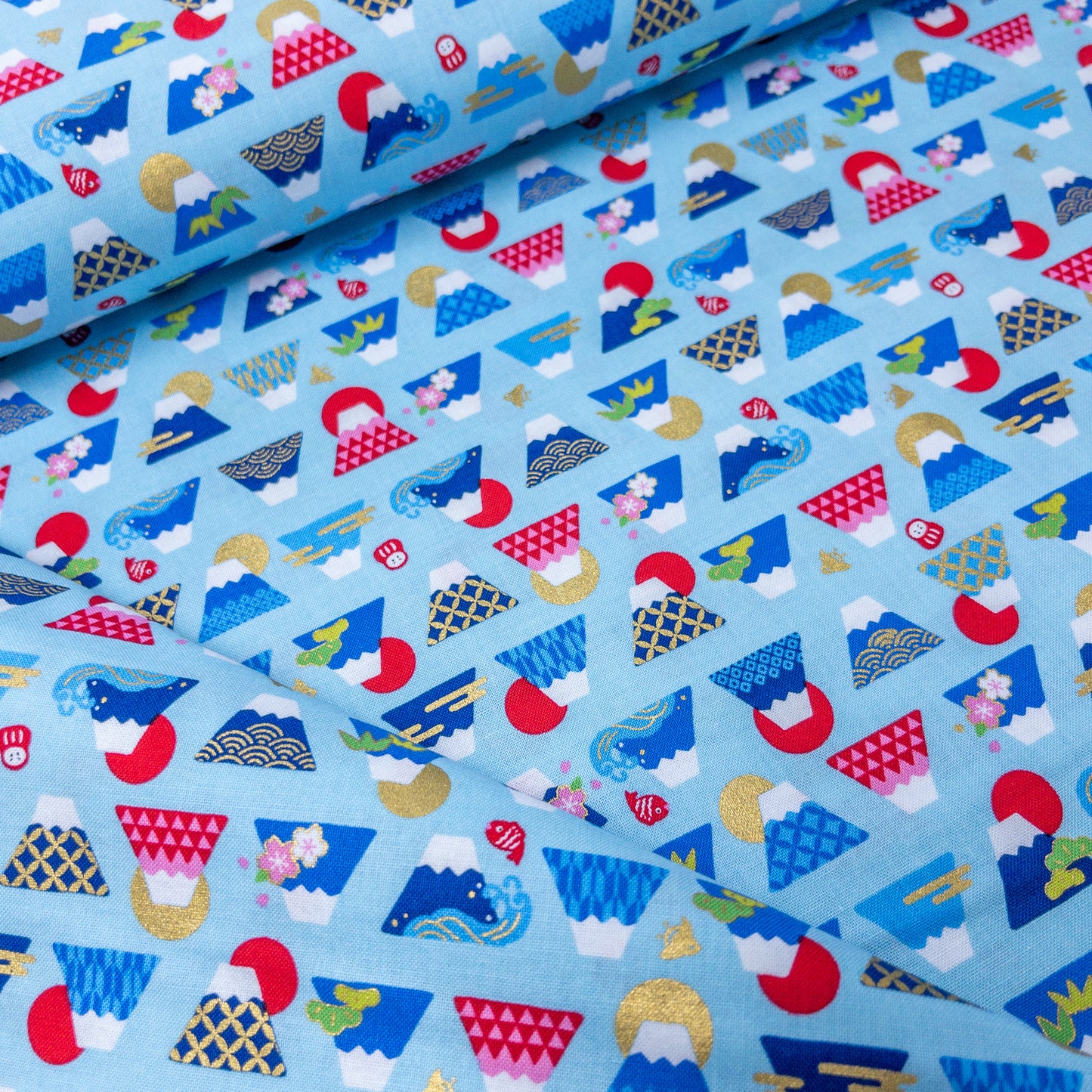 Japan | hot stamping fuji  燙金富士山圖案 | cotton printed sheeting