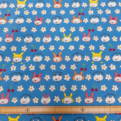 Kobayashi | floral cats with hat花和帶帽貓貓 | cotton printed canvas 純棉