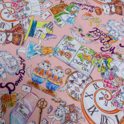 Japan | 『Hoyoka』Alice in Nyanderland Cats 愛麗絲貓貓 | cotton printed sheeting 純棉