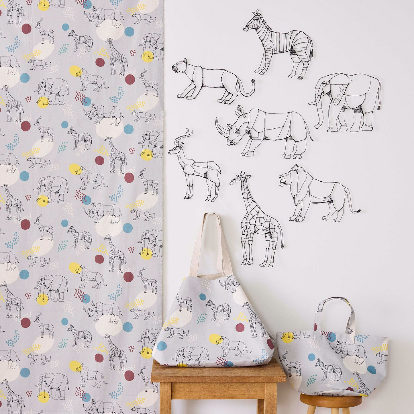 ＋HAyU fabric | African animals 非洲動物 | cotton linen printed canvas 棉麻