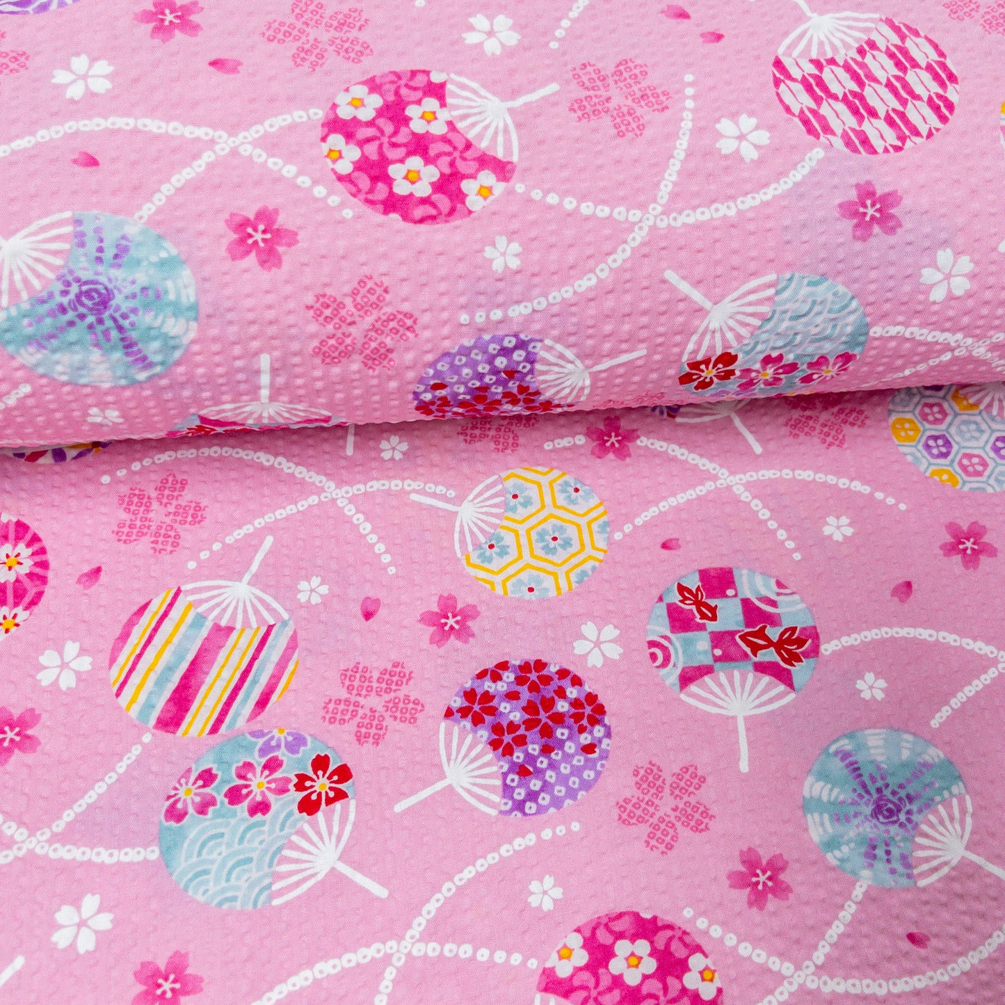 Japan | Japanese summer 夏祭扇子 | cotton seer sucker 泡泡棉浴衣布