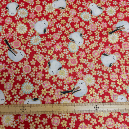Quilt Gate | Foil-stamped long tailed tit 燙金雪之妖精 | cotton printed sheeting 純棉