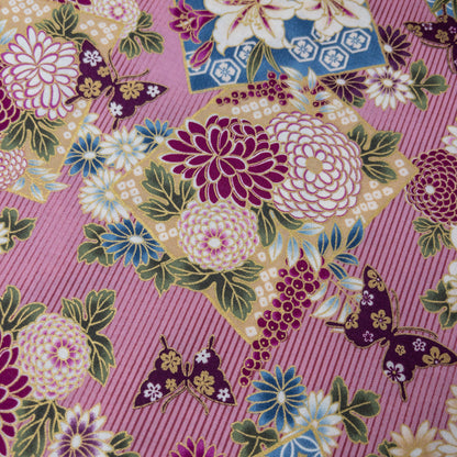 Quilt Gate | Japanese flowers butterfly 和風花球蝴蝶 | cotton printed sheeting 純棉