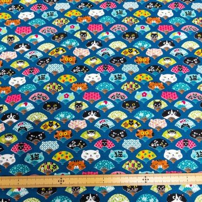 Japan | cat fan 貓の扇 | cotton printed sheeting