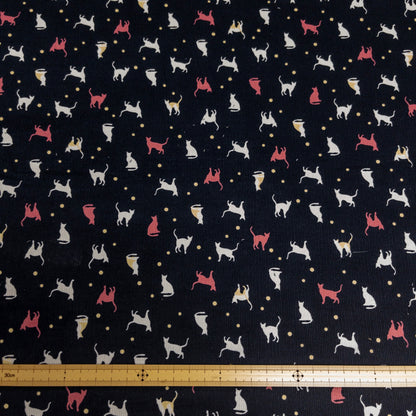 Japan | cat dots 貓貓波點 | cotton printed corduroy 薄燈芯絨