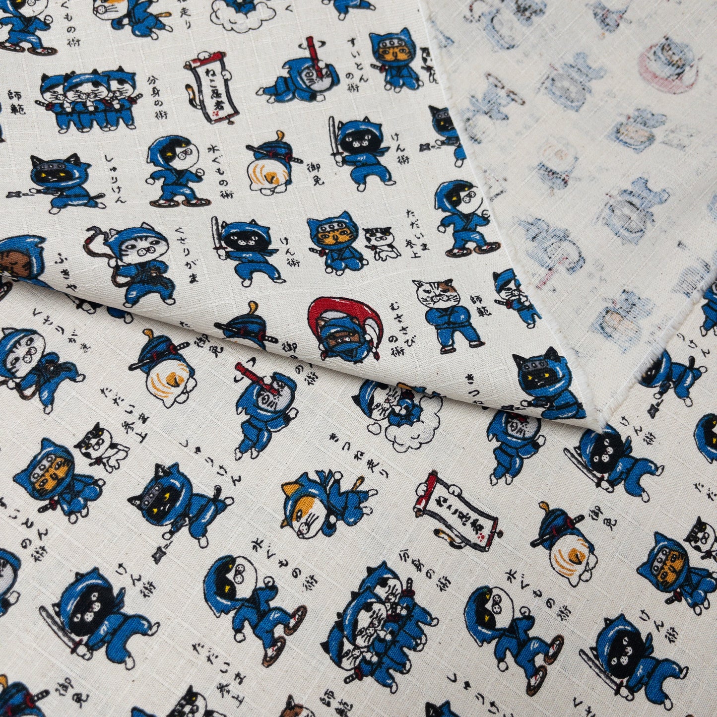 Japan | ninja cat 忍者貓太郎 | cotton printed dobby 竹節棉