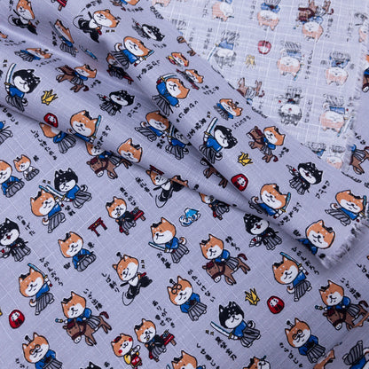 Japan | samurai dog 幕末武士狗 | cotton printed dobby 竹節棉