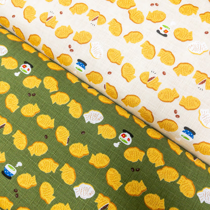 Japan | taiyaki 紅豆鯛魚燒 | cotton printed dobby 竹節棉