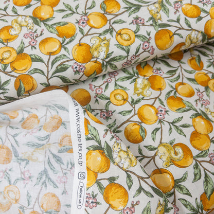 Japan | peach squirrel 桃子松鼠 | cotton printed sheeting 純棉