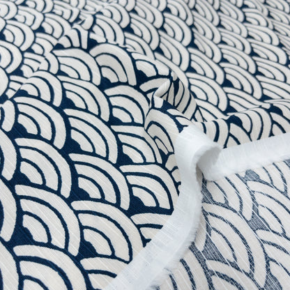 Japan | seigaiha 青海波竹節綿 | cotton printed sheeting 純棉