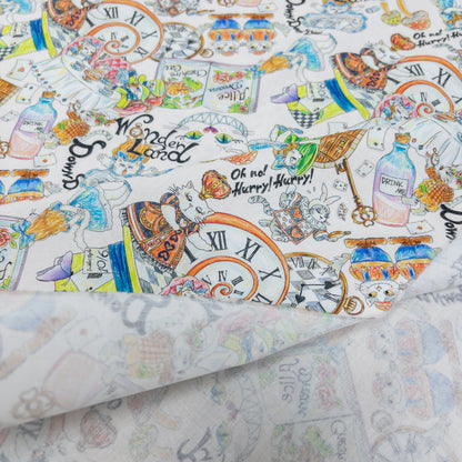 Japan | 『Hoyoka』Alice in Nyanderland Cats 愛麗絲貓貓 | cotton printed sheeting 純棉