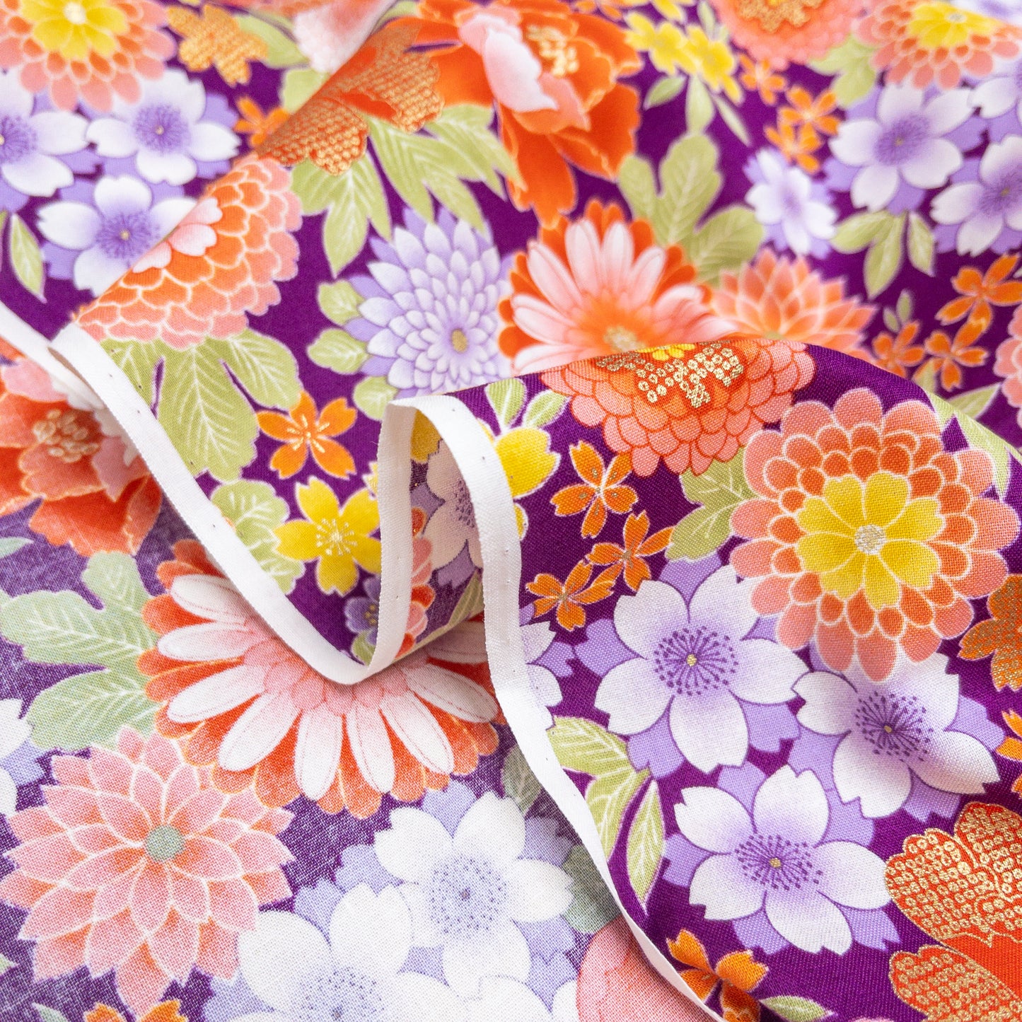 Japan | gilded japanese kaioke 燙金繡球百花 | cotton printed shirting 純棉