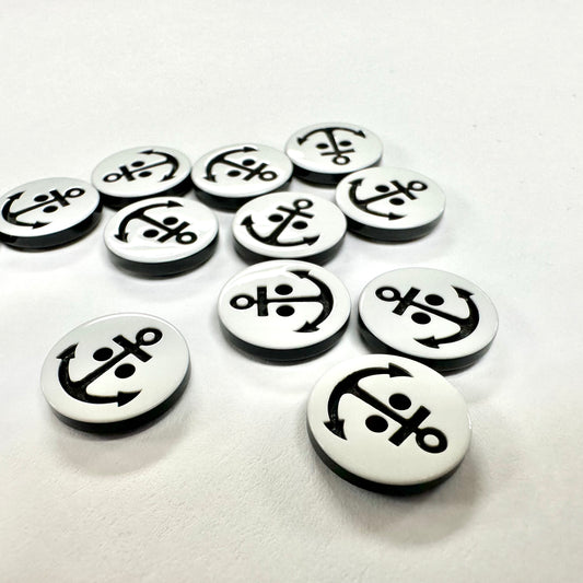 anchor buttons 13mm 12pcs 船錨鈕扣 13mm 12粒裝
