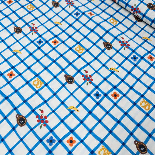 Korea | 藍色格線野餐風 | waterproof fabric 防水布