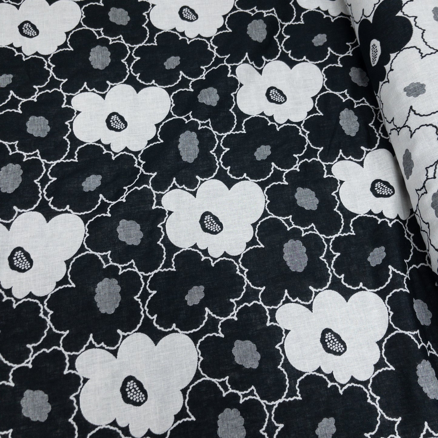 Kobayashi | Nordic floral 北歐拼色線條花 | cotton double weave jacquard 純棉雙面提花
