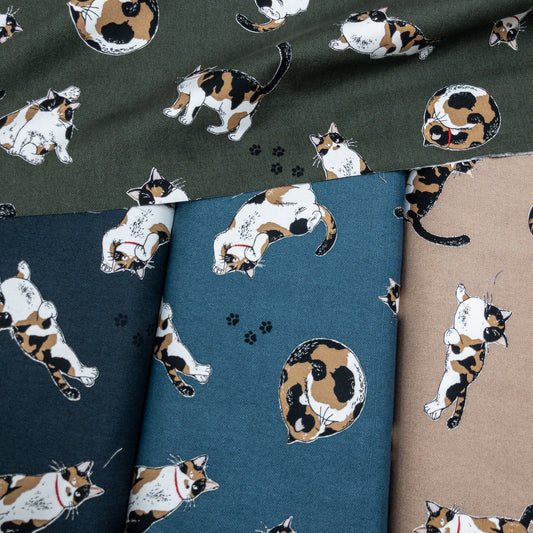 Japan | calico cat 三色貓 | cotton printed oxford 純棉