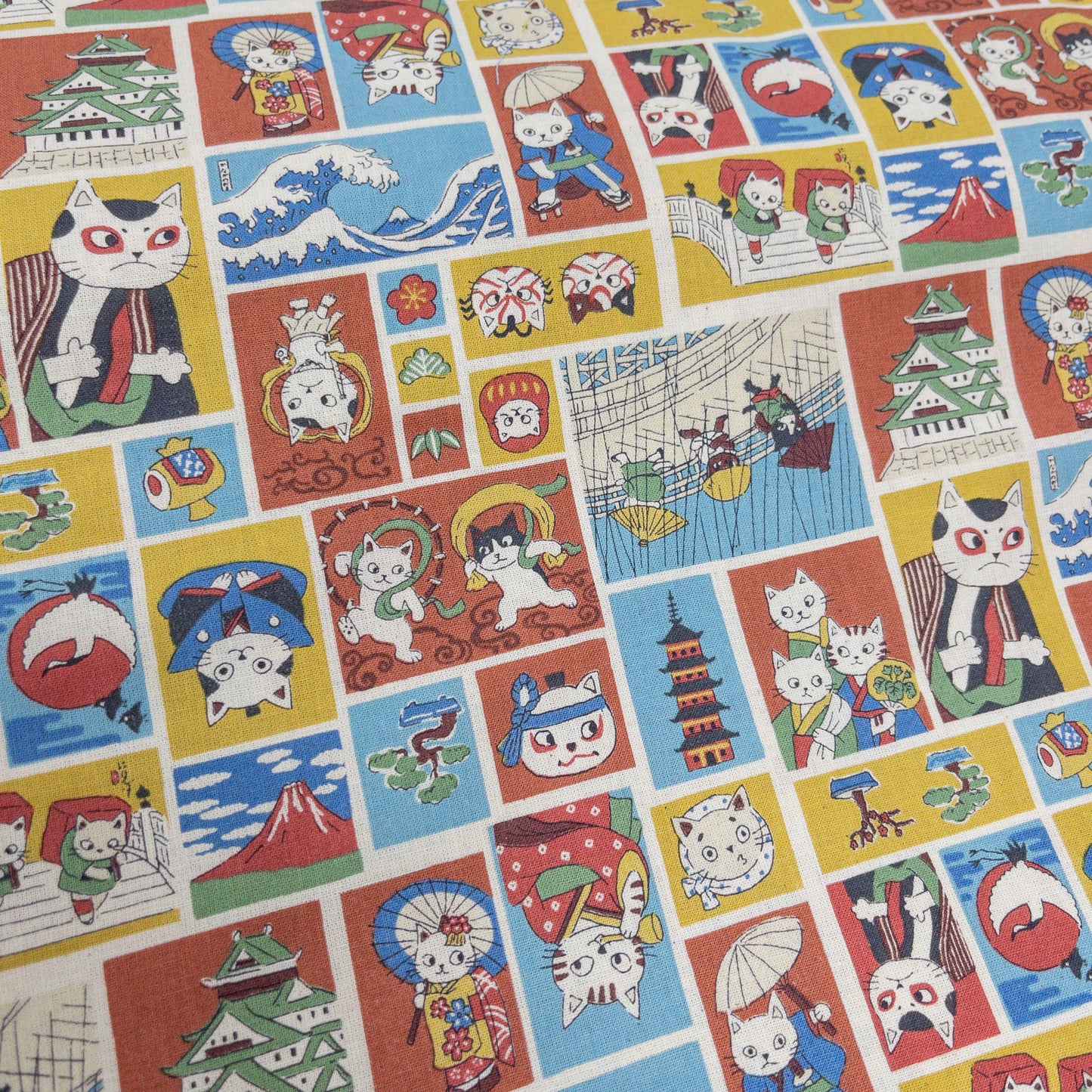 Japan | japanese cats 江戸浮世繪貓 | cotton linen canvas 棉麻