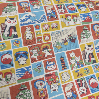 Japan | japanese cats 江戸浮世繪貓 | cotton linen canvas 棉麻