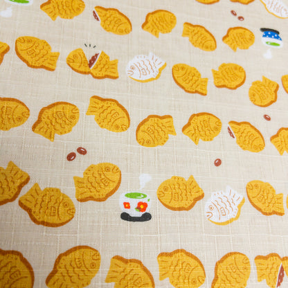 Japan | taiyaki 紅豆鯛魚燒 | cotton printed dobby 竹節棉