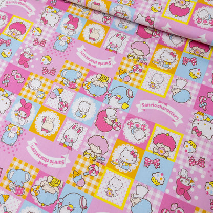 Japan | Sanrio Family 拼格仔 | cotton printed oxford 純棉