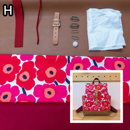 K·T SEWING｜限時推出！「束繩側袋有蓋背包」材料包 *送實體紙樣及影片教學 （10月4日截單）Drawstring Backpack with Pocket sewing kit (include paper pattern & tutorial videos)