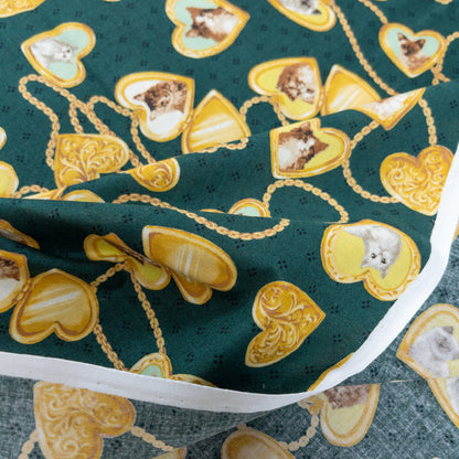Japan | 心形貓貓吊飾 | cotton printed sheeting 純棉