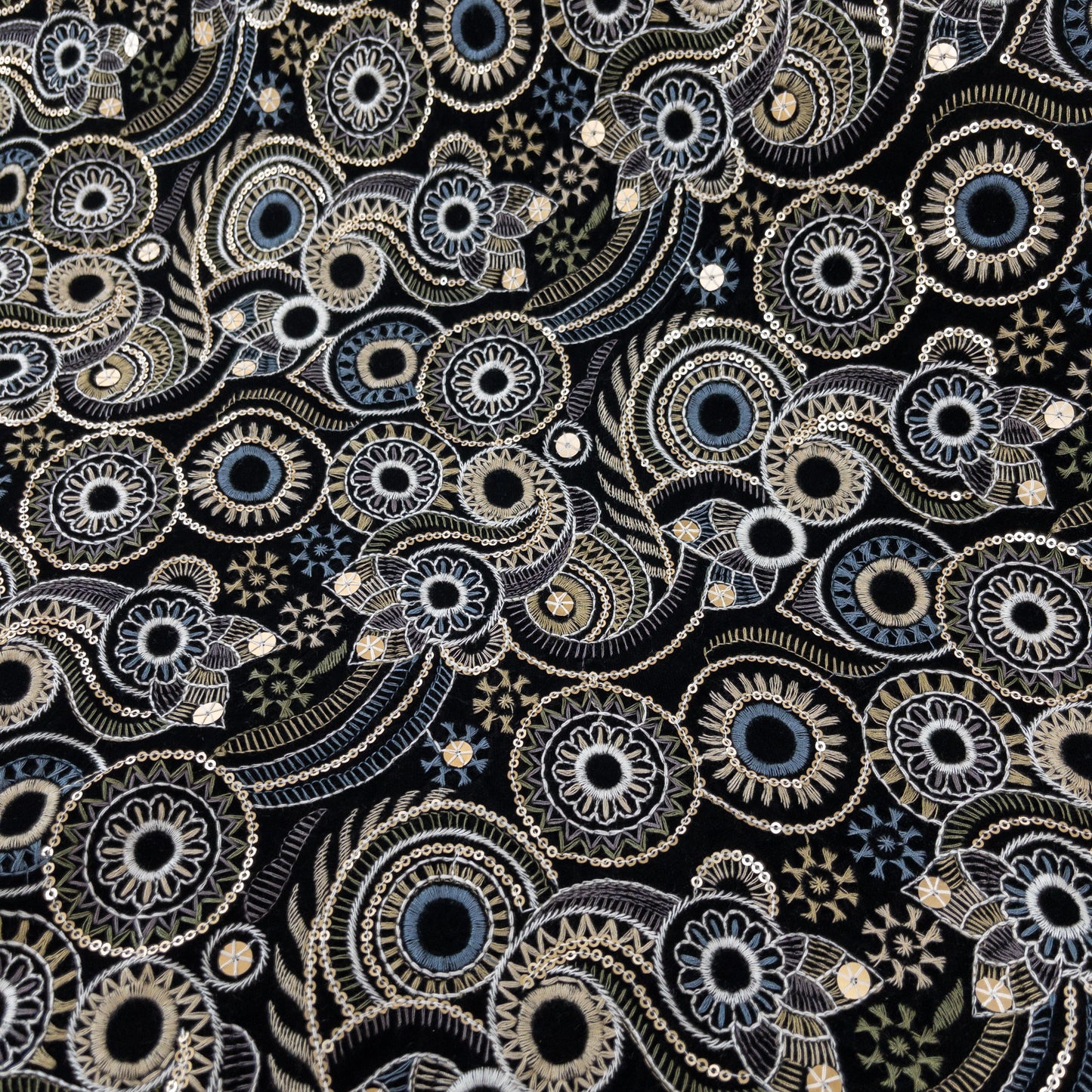 India | wheel embroidered fabric 圓輪花紋刺繡布