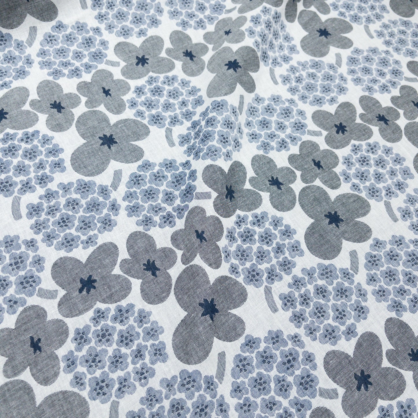 Kobayashi | 藍色繡球花圖案 | cotton double weave jacquard 純棉雙面提花
