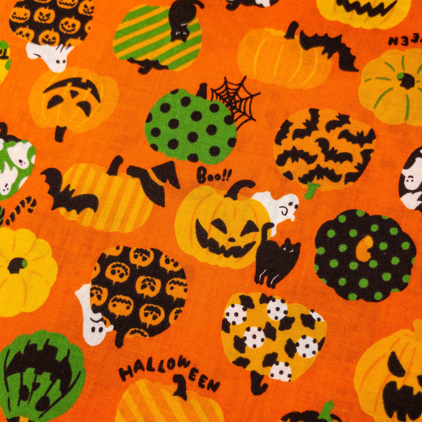 Japan | halloween pattern and cats 萬聖節黑貓大南瓜 | cotton printed shirting 純棉