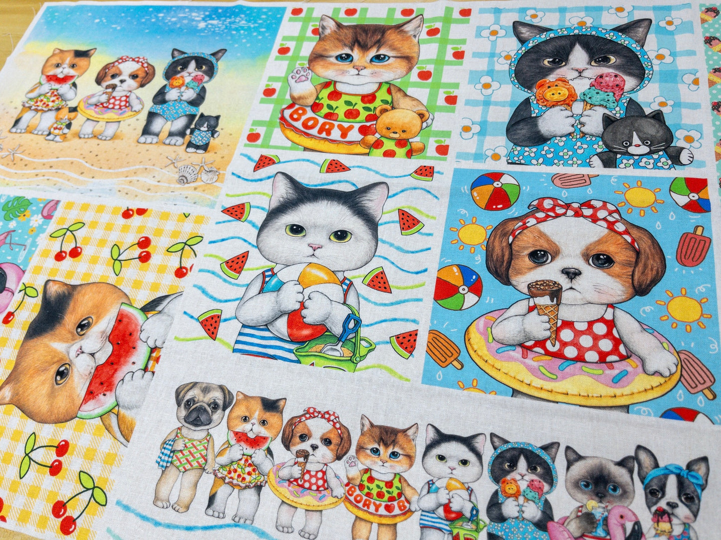 Unclecat 貓叔叔 | Pool Party Bricks Version | cotton linen 棉麻