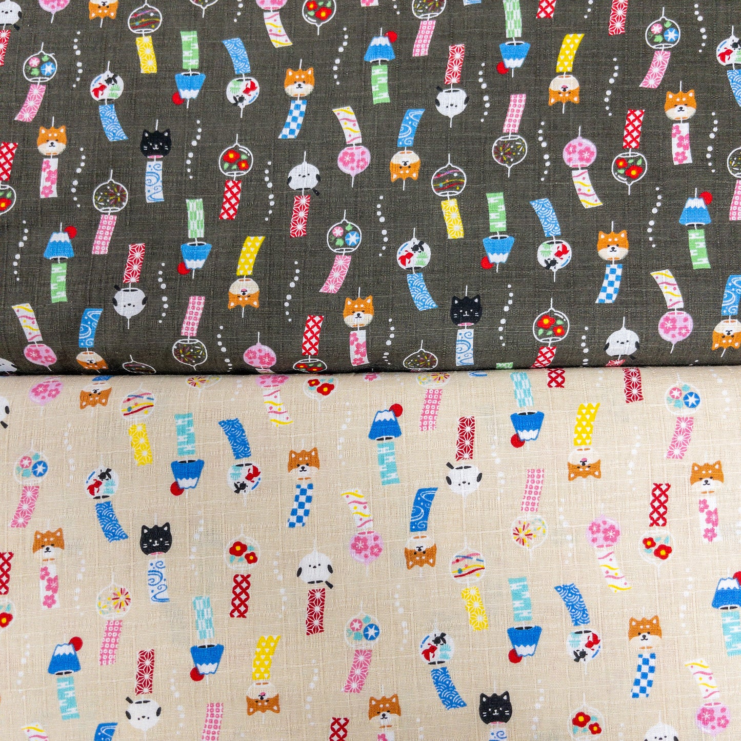 Japan | wind chimes 動物風鈴 | cotton printed dobby 竹節棉