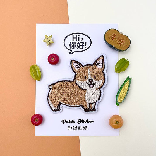 Hi你好 | corgi 哥基 | embroidery patch 刺繡章