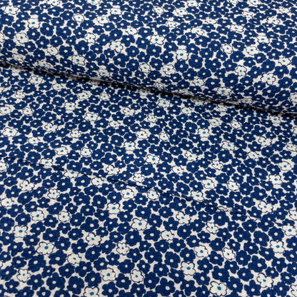 Japan | blue little flowers 北歐藍色小花朵 | cotton seer sucker 泡泡棉浴衣布