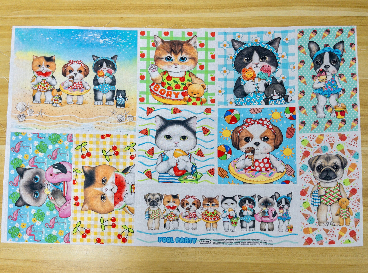 Unclecat 貓叔叔 | Pool Party Bricks Version | cotton linen 棉麻