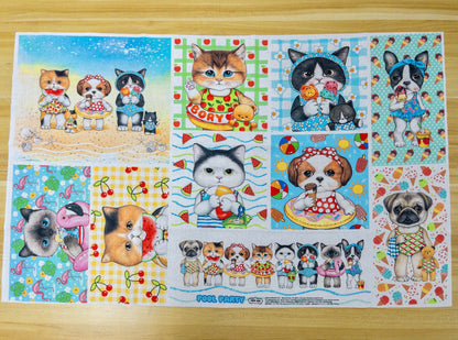 Unclecat 貓叔叔 | Pool Party Bricks Version | cotton linen 棉麻