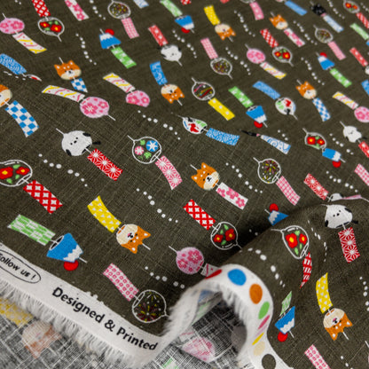 Japan | wind chimes 動物風鈴 | cotton printed dobby 竹節棉