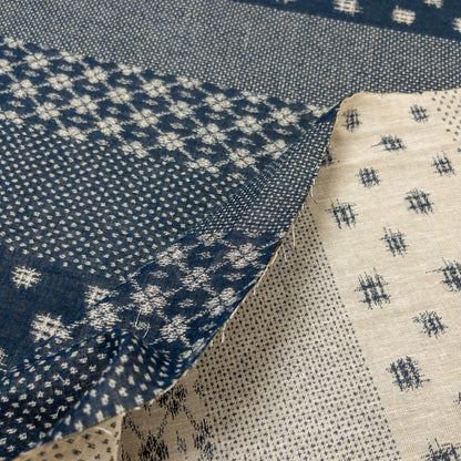 Kobayashi | 藍色和風間紋 | cotton double weave jacquard 純棉雙面提花