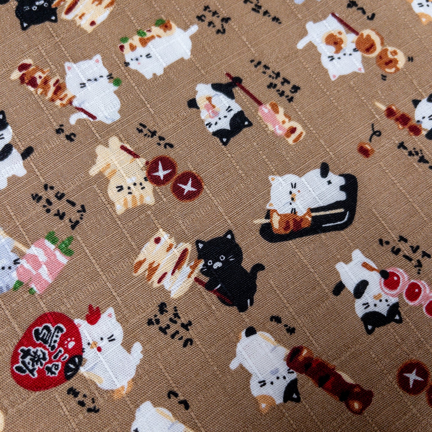 Japan | skewers cat 貓貴族串燒 | cotton printed dobby 竹節棉