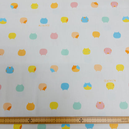 Japan | 「ねこたま」cat heads 彩色小貓頭 | cotton printed oxford 純棉