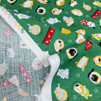 Japan | oden and cat 關東煮貓貓 | cotton printed dobby 竹節棉