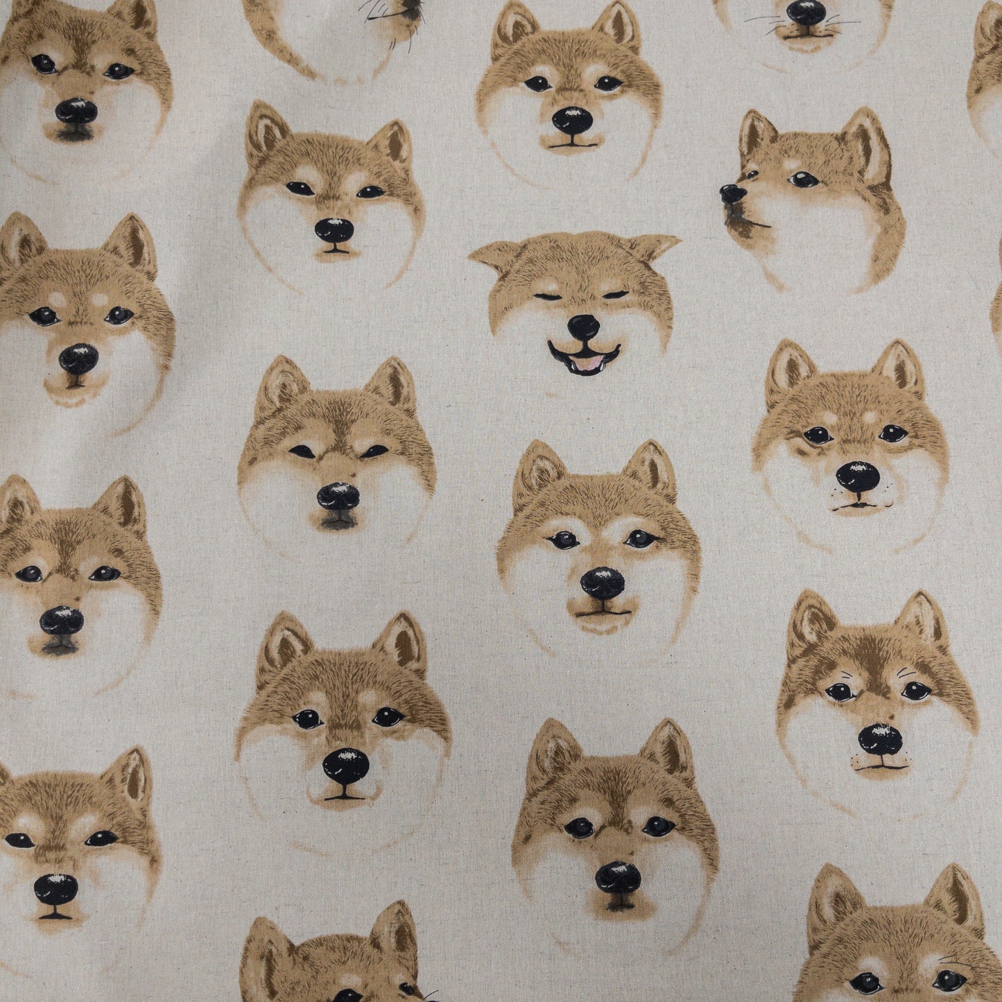 Kobayashi | Shiba emoji face 柴犬表情包 | cotton linen 棉麻