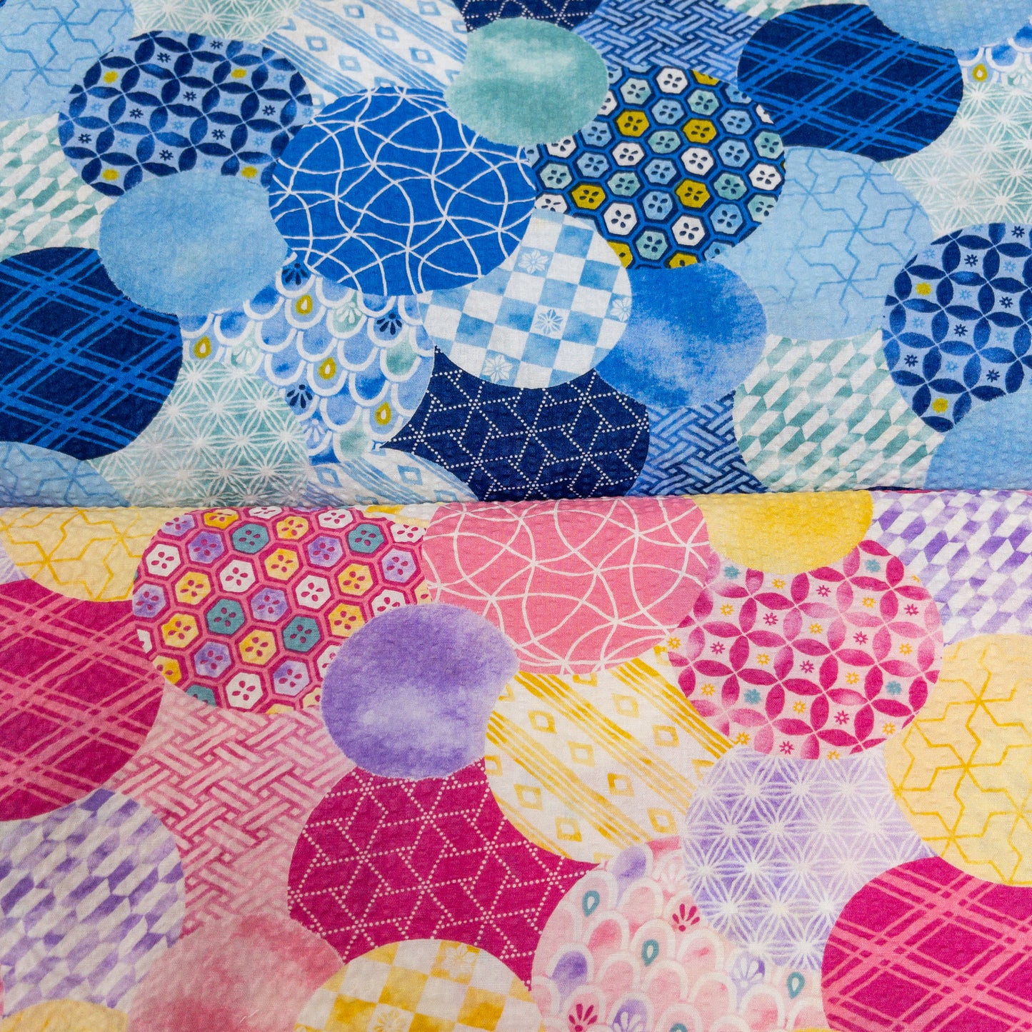 Japan | Japanese summer 夏祭圓波圖案 | cotton seer sucker 泡泡棉浴衣布