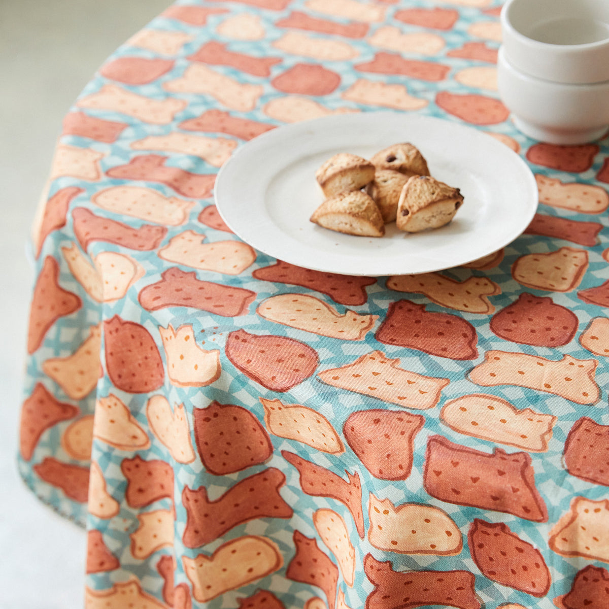 Japan | SAKAMOTO AKO 貓貓餅乾 - OYATSU | cotton printed oxford 純棉