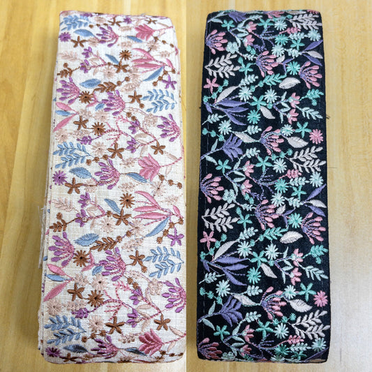 embroidery webbing 刺繡帶 | sea of flowers 彩色花海 7.5cm