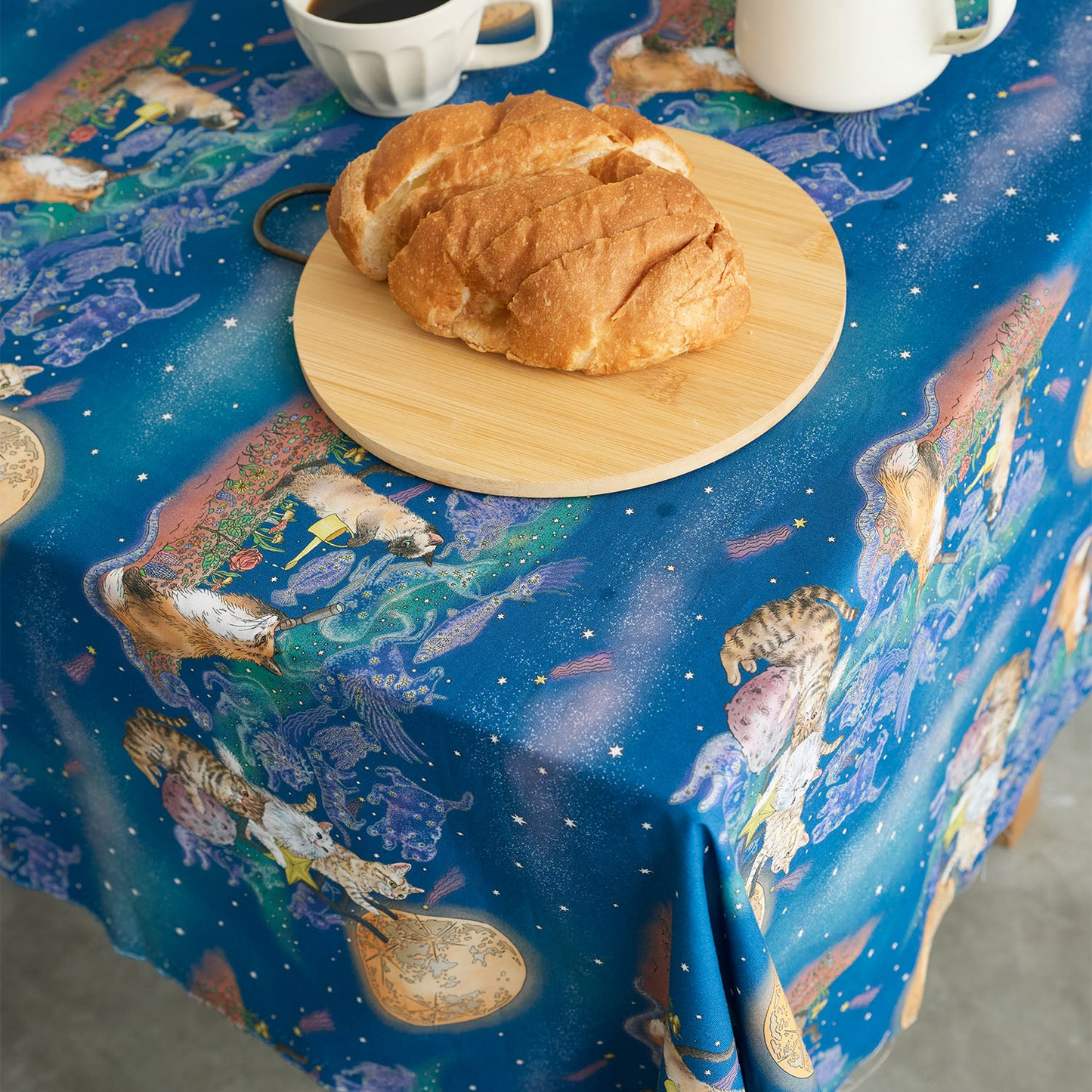 Japan | 365 cat. art Cats in the Moonlight 月光下的童話世界貓貓 | cotton printed sheeting 純棉