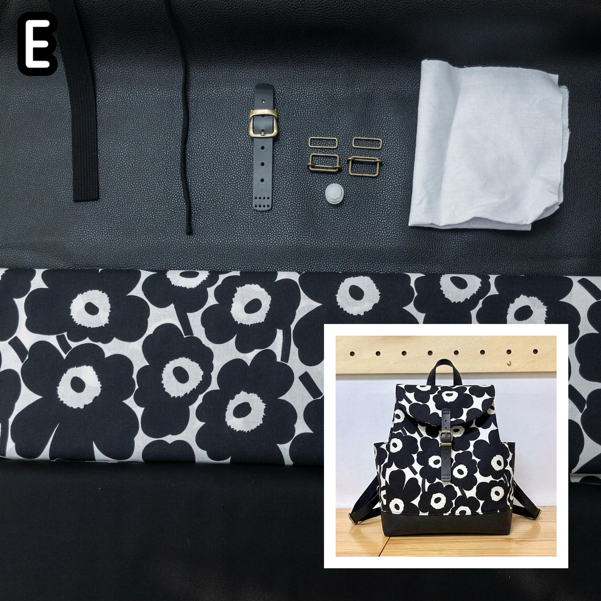 K·T SEWING｜限時推出！「束繩側袋有蓋背包」材料包 *送實體紙樣及影片教學 （10月4日截單）Drawstring Backpack with Pocket sewing kit (include paper pattern & tutorial videos)