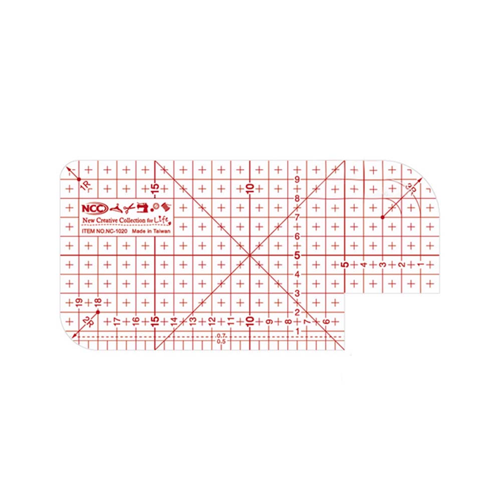 Taiwan thin hot iron ruler 熨斗用止滑定規尺 20x10cm